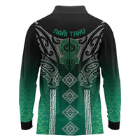 Aotearoa Maori Iwi Heritage Long Sleeve Polo Shirt Ngai Tahu Pounamu Green