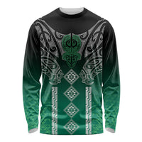 Aotearoa Maori Iwi Heritage Long Sleeve Shirt Ngai Tahu Pounamu Green