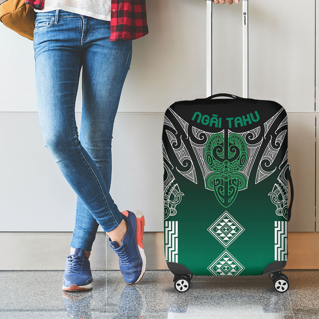 Aotearoa Maori Iwi Heritage Luggage Cover Ngai Tahu Pounamu Green