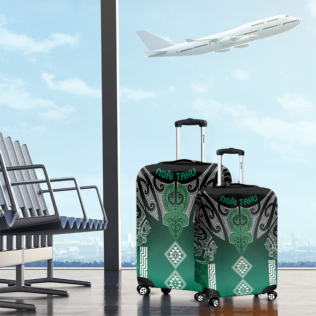 Aotearoa Maori Iwi Heritage Luggage Cover Ngai Tahu Pounamu Green