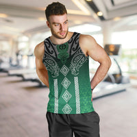 Aotearoa Maori Iwi Heritage Men Tank Top Ngai Tahu Pounamu Green