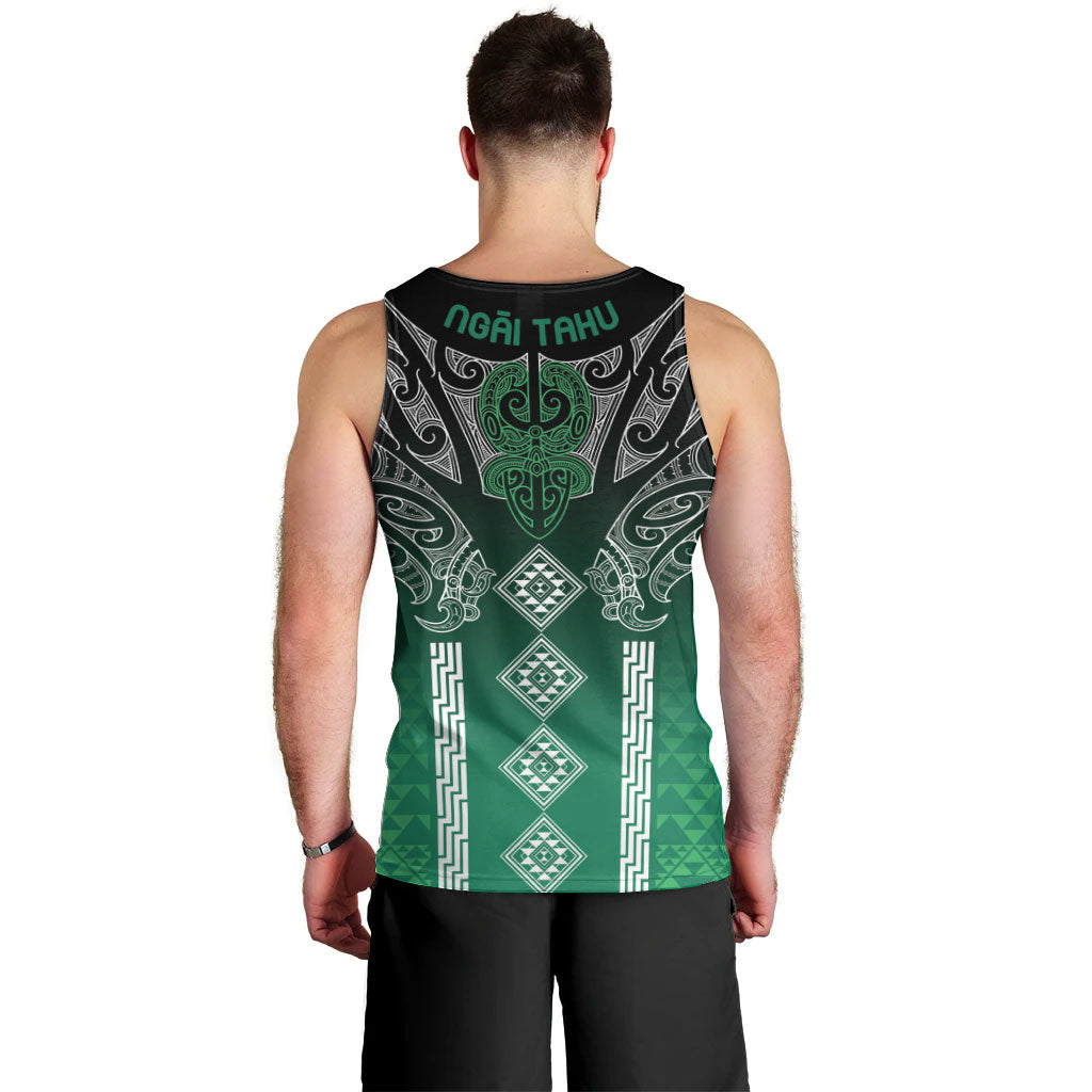 Aotearoa Maori Iwi Heritage Men Tank Top Ngai Tahu Pounamu Green
