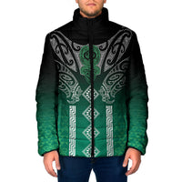 Aotearoa Maori Iwi Heritage Padded Jacket Ngai Tahu Pounamu Green