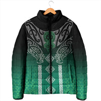 Aotearoa Maori Iwi Heritage Padded Jacket Ngai Tahu Pounamu Green