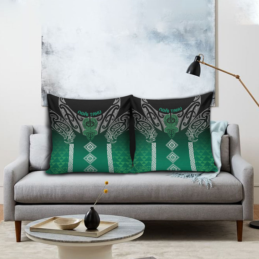 Aotearoa Maori Iwi Heritage Pillow Cover Ngai Tahu Pounamu Green