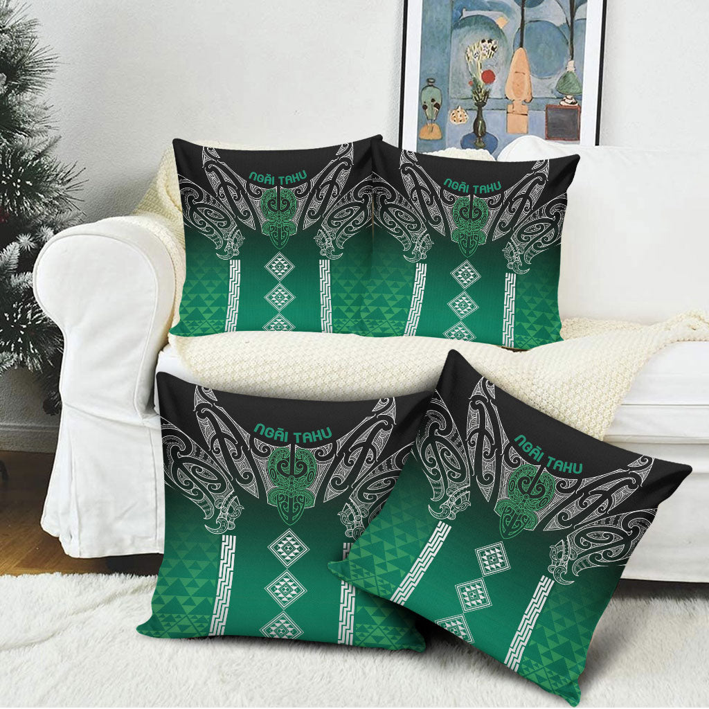 Aotearoa Maori Iwi Heritage Pillow Cover Ngai Tahu Pounamu Green