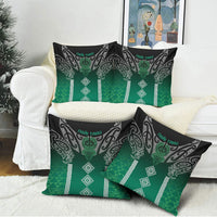 Aotearoa Maori Iwi Heritage Pillow Cover Ngai Tahu Pounamu Green