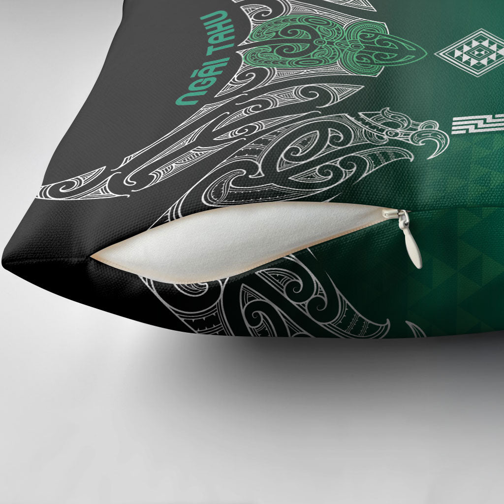 Aotearoa Maori Iwi Heritage Pillow Cover Ngai Tahu Pounamu Green