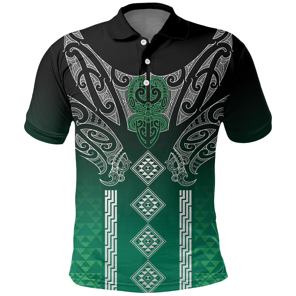 Aotearoa Maori Iwi Heritage Polo Shirt Ngai Tahu Pounamu Green