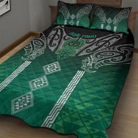 Aotearoa Maori Iwi Heritage Quilt Bed Set Ngai Tahu Pounamu Green