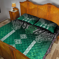 Aotearoa Maori Iwi Heritage Quilt Bed Set Ngai Tahu Pounamu Green