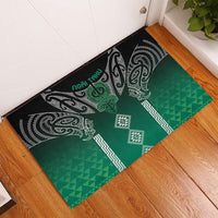 Aotearoa Maori Iwi Heritage Rubber Doormat Ngai Tahu Pounamu Green
