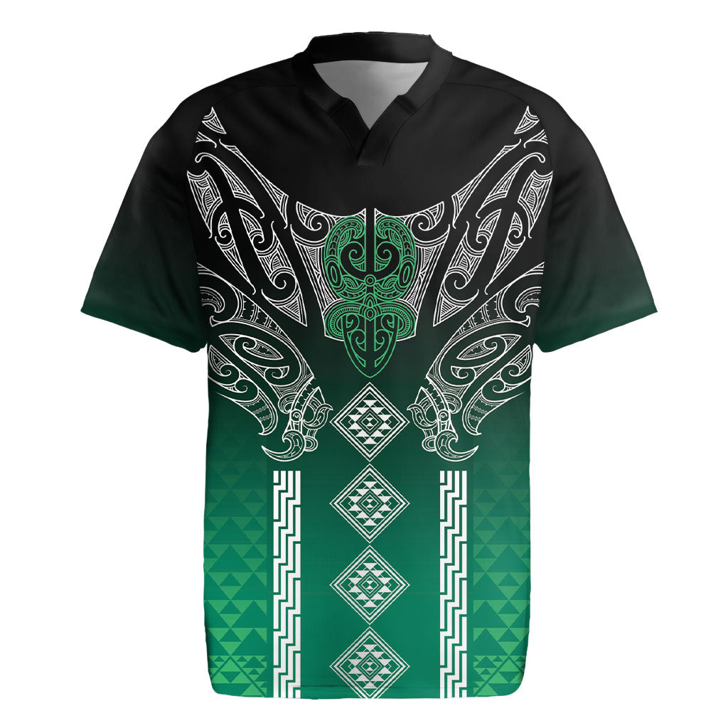 Aotearoa Maori Iwi Heritage Rugby Jersey Ngai Tahu Pounamu Green