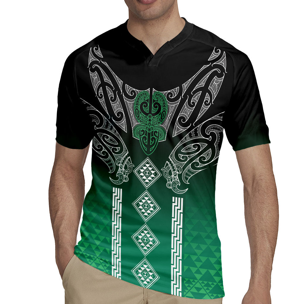Aotearoa Maori Iwi Heritage Rugby Jersey Ngai Tahu Pounamu Green