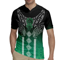 Aotearoa Maori Iwi Heritage Rugby Jersey Ngai Tahu Pounamu Green