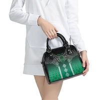 Aotearoa Maori Iwi Heritage Shoulder Handbag Ngai Tahu Pounamu Green