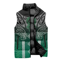 Aotearoa Maori Iwi Heritage Sleeveless Puffer Jacket Ngai Tahu Pounamu Green