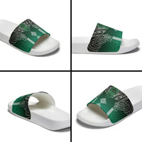 Aotearoa Maori Iwi Heritage Slide Sandals Ngai Tahu Pounamu Green