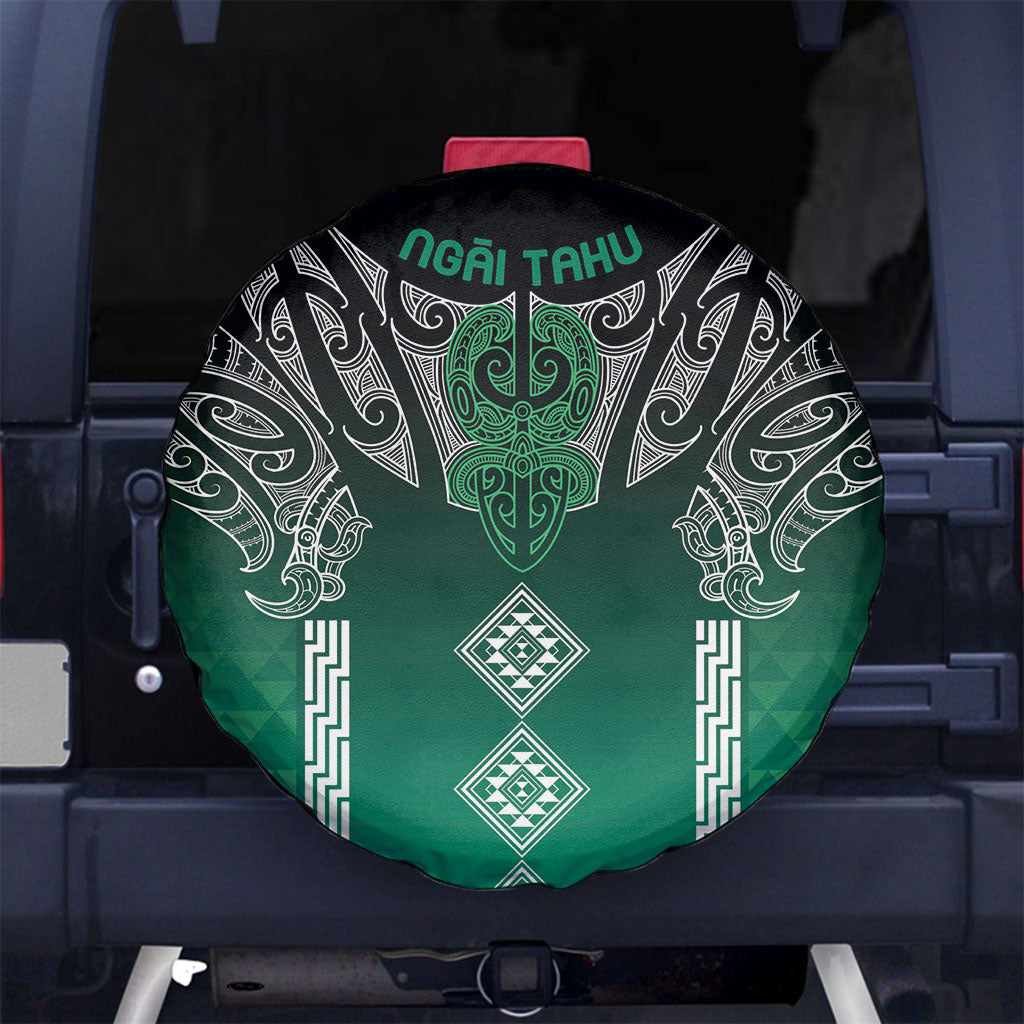 Aotearoa Maori Iwi Heritage Spare Tire Cover Ngai Tahu Pounamu Green