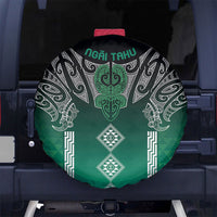 Aotearoa Maori Iwi Heritage Spare Tire Cover Ngai Tahu Pounamu Green