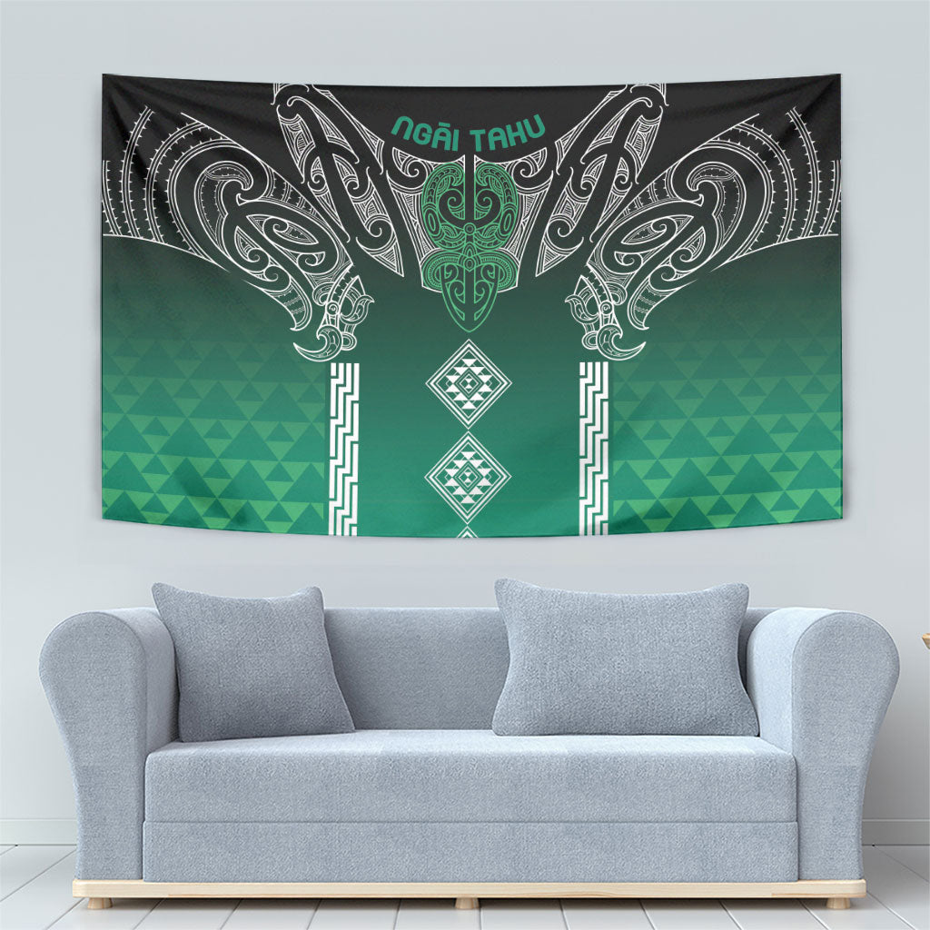Aotearoa Maori Iwi Heritage Tapestry Ngai Tahu Pounamu Green