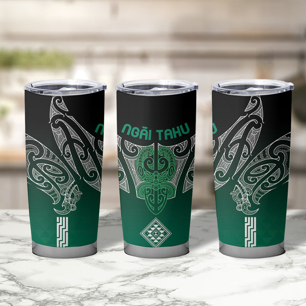 Aotearoa Maori Iwi Heritage Tumbler Cup Ngai Tahu Pounamu Green