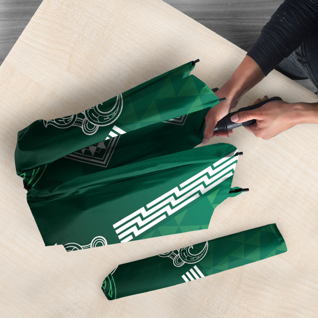Aotearoa Maori Iwi Heritage Umbrella Ngai Tahu Pounamu Green