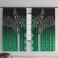 Aotearoa Maori Iwi Heritage Window Curtain Ngai Tahu Pounamu Green