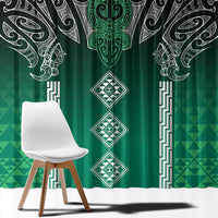 Aotearoa Maori Iwi Heritage Window Curtain Ngai Tahu Pounamu Green