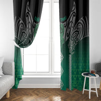 Aotearoa Maori Iwi Heritage Window Curtain Ngai Tahu Pounamu Green