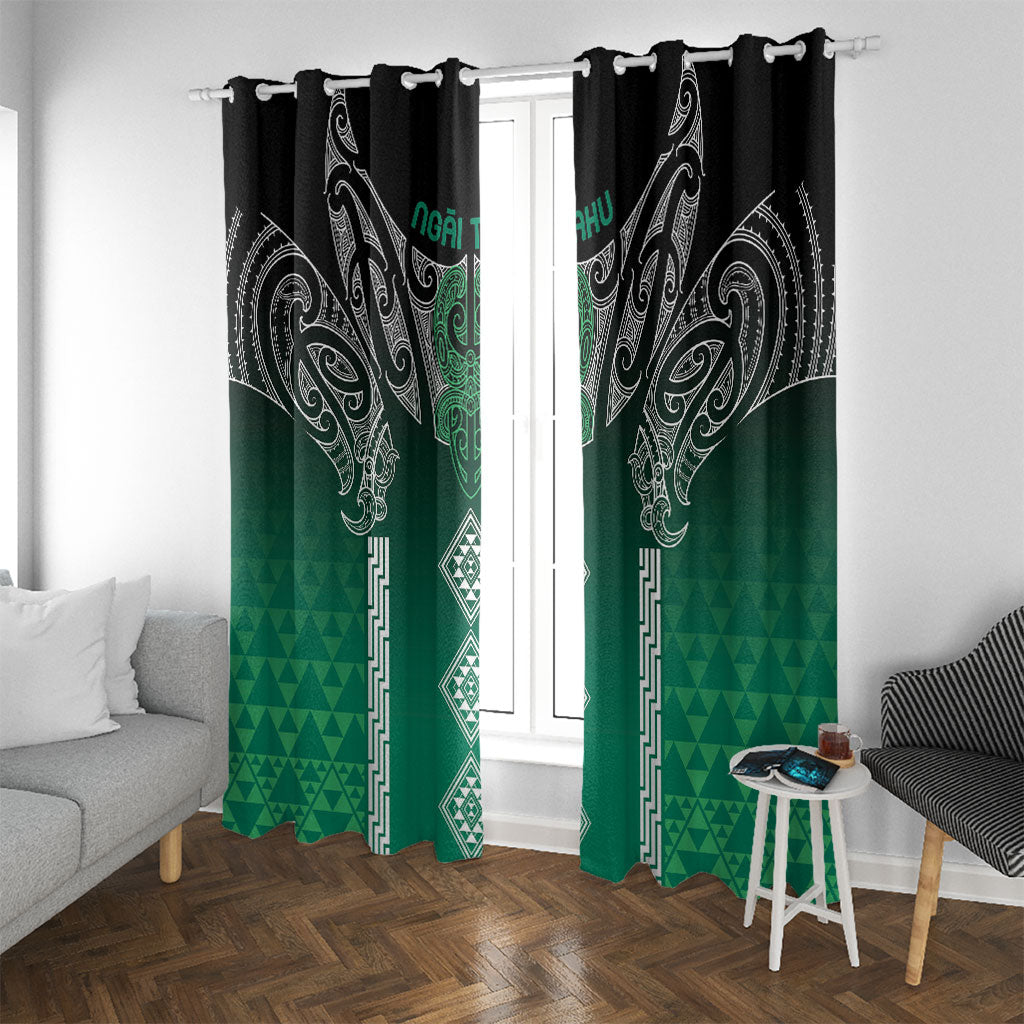 Aotearoa Maori Iwi Heritage Window Curtain Ngai Tahu Pounamu Green