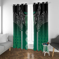 Aotearoa Maori Iwi Heritage Window Curtain Ngai Tahu Pounamu Green