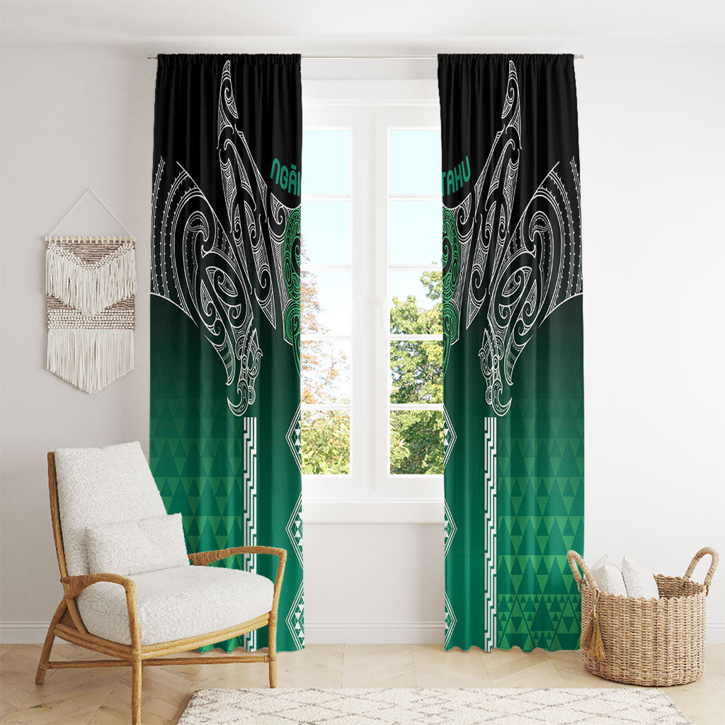 Aotearoa Maori Iwi Heritage Window Curtain Ngai Tahu Pounamu Green