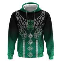Aotearoa Maori Iwi Heritage Zip Hoodie Ngai Tahu Pounamu Green