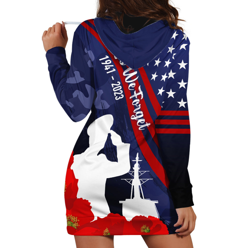 Pearl Harbor Remembrance Day Hoodie Dress Poppy Mix Style LT7 - Polynesian Pride