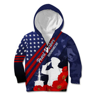 Pearl Harbor Remembrance Day Kid Hoodie Poppy Mix Style LT7 Zip Hoodie Navy Blue - Polynesian Pride
