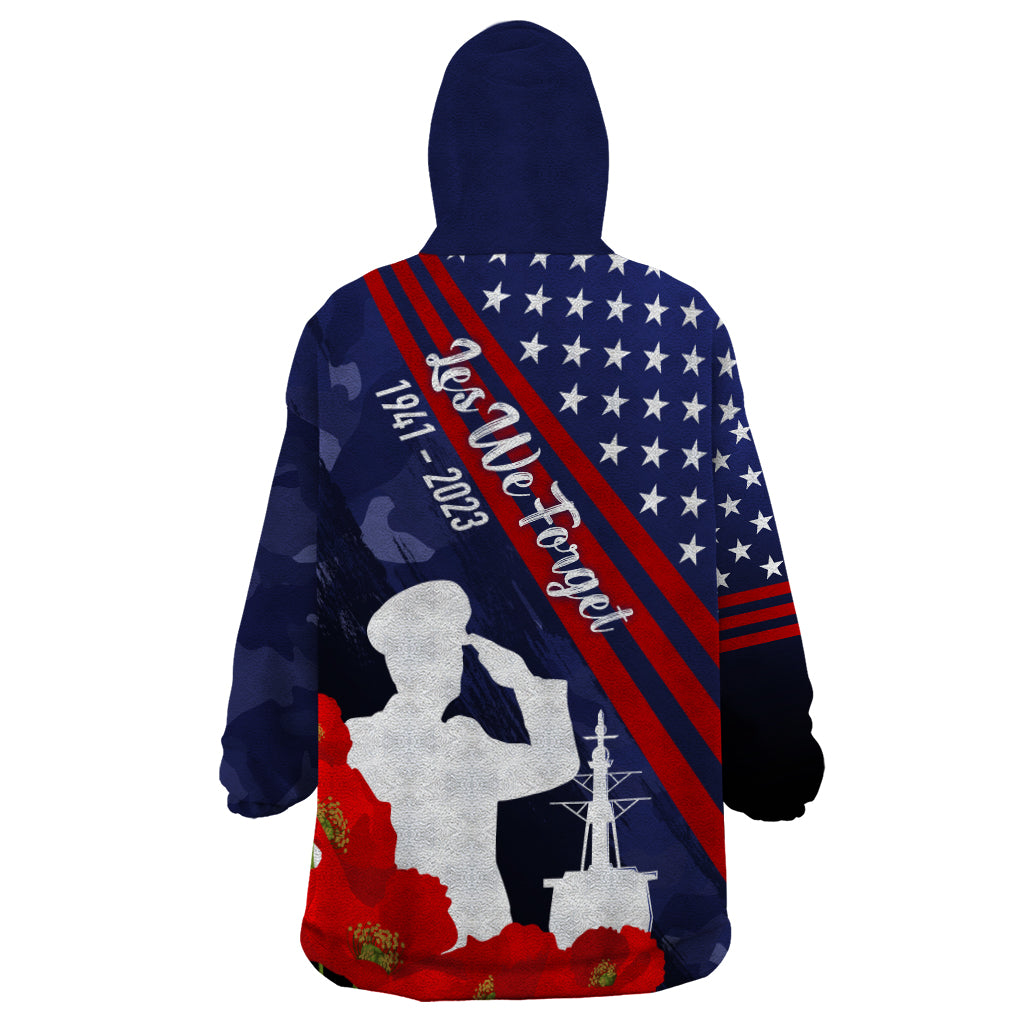 Pearl Harbor Remembrance Day Wearable Blanket Hoodie Poppy Mix Style LT7 - Polynesian Pride