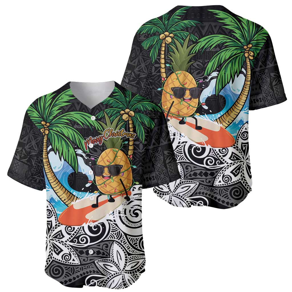 Tropical Christmas Polynesian Baseball Jersey Funny Surfing Pineapple LT7 - Polynesian Pride
