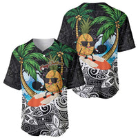 Tropical Christmas Polynesian Baseball Jersey Funny Surfing Pineapple LT7 - Polynesian Pride