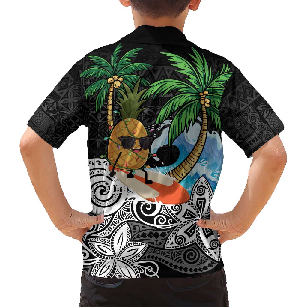 Tropical Christmas Polynesian Family Matching Puletasi and Hawaiian Shirt Funny Surfing Pineapple LT7 - Polynesian Pride