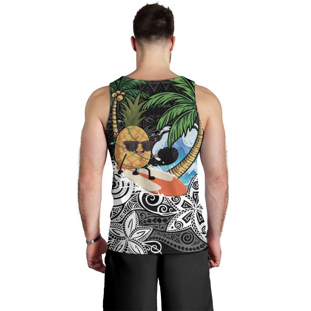 Tropical Christmas Polynesian Men Tank Top Funny Surfing Pineapple