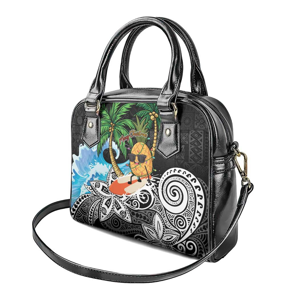 Tropical Christmas Polynesian Shoulder Handbag Funny Surfing Pineapple