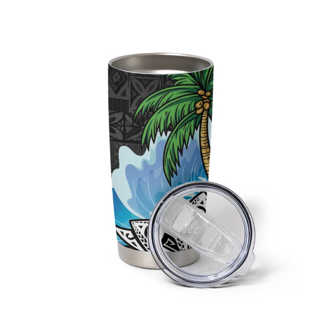 Tropical Christmas Polynesian Tumbler Cup Funny Surfing Pineapple