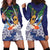 Tropical Christmas Polynesian Hoodie Dress Funny Surfing Pineapple Blue
