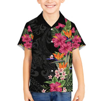 Hawaii Flowers Tribal Pattern  Family Matching Tank Maxi Dress and Hawaiian Shirt LT9