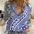 Traditional Polynesian Tribal Tattoo Retro Women Casual Shirt Blue LT9