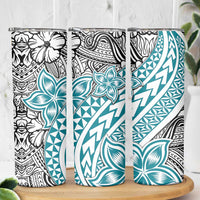 Turquoise Traditional Polynesian Tribal Tattoo Retro Skinny Tumbler