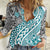 Traditional Polynesian Tribal Tattoo Retro Women Casual Shirt Turquoise LT9