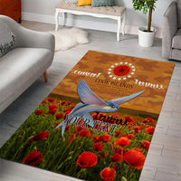 Cook Islands ANZAC Day Personalised Area Rug with Poppy Field LT9 - Polynesian Pride