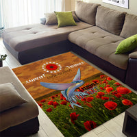 Cook Islands ANZAC Day Personalised Area Rug with Poppy Field LT9 - Polynesian Pride
